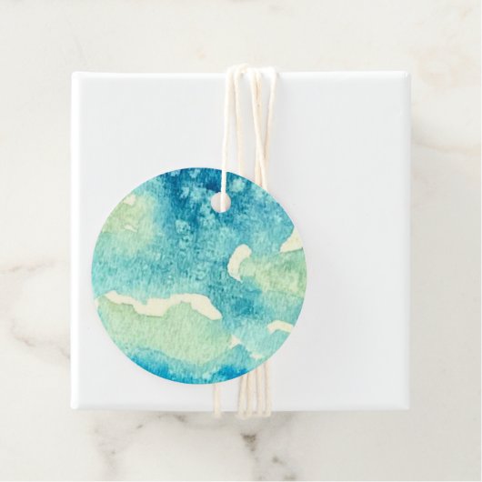 Clouds Watercolor Art Bedankjes Labels (In situ)