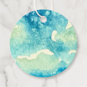 Clouds Watercolor Art Bedankjes Labels (Voorkant)