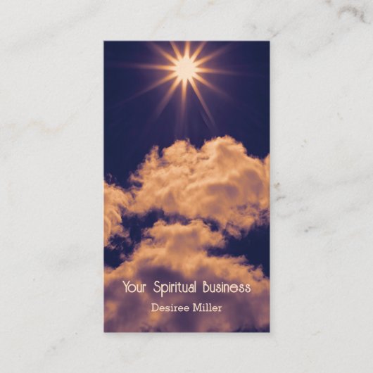 Clouds White Blue Sky Beauset Spiritueel Visitekaartje (Voorkant)