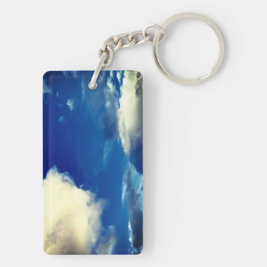 Clouds with Blue Sky Outdoor Photograph Sleutelhanger (achterkant)
