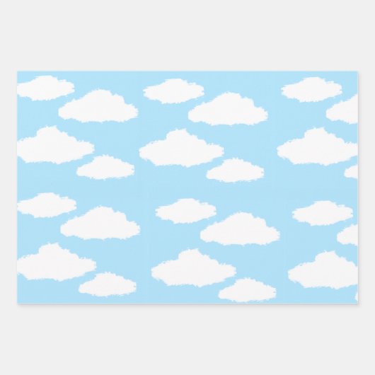 Clouds Wrapping Paper with Blue Background (Voorkant 3)
