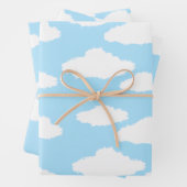 Clouds Wrapping Paper with Blue Background (In situ)