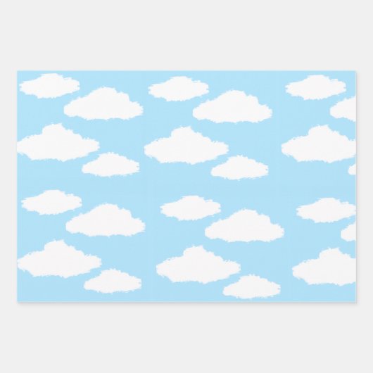Clouds Wrapping Paper with Blue Background (Voorkant)