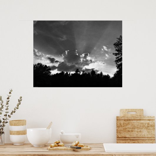 Cloudscape / Noir Poster (Keuken)
