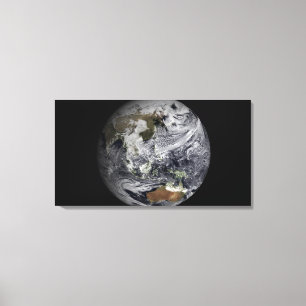 Cloudsimulatie van de volledige Aarde Canvas Afdruk