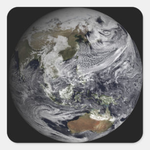 Cloudsimulatie van de volledige Aarde Vierkante Sticker