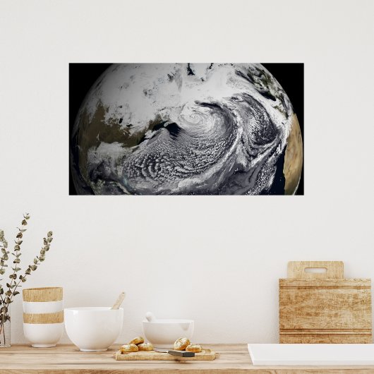 Cloudsimulatie van één dag 2 poster (Keuken)