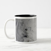 Cloudsimulatie van één dag 2 tweekleurige koffiemok (Links)