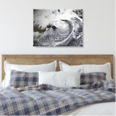 Cloudsimulatie van één dag 3 canvas afdruk (Insitu (Slaapkamer))