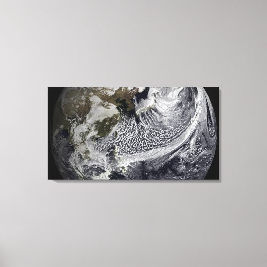 Cloudsimulatie van één dag 3 canvas afdruk (Voorkant)