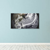 Cloudsimulatie van één dag 4 canvas afdruk (Insitu (Houten vloer))