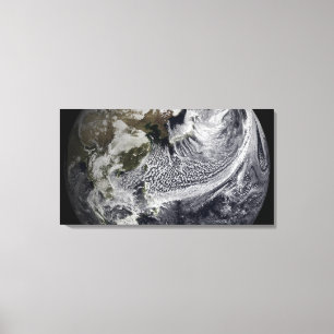 Cloudsimulatie van één dag 4 canvas afdruk