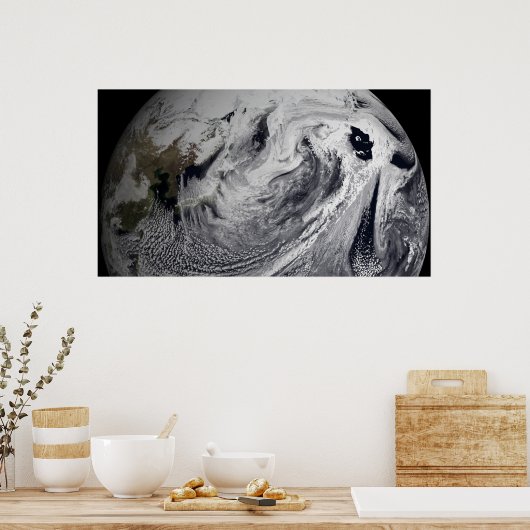 Cloudsimulatie van één dag 4 poster (Keuken)