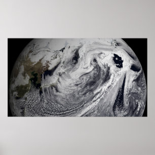 Cloudsimulatie van één dag 4 poster