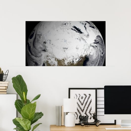 Cloudsimulatie van één dag poster (Thuiskantoor)