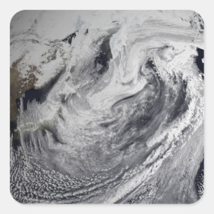 Cloudsimulatie van één dag vierkante sticker