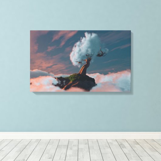 Cloudstructuur Canvas Afdruk (Insitu (Houten vloer))