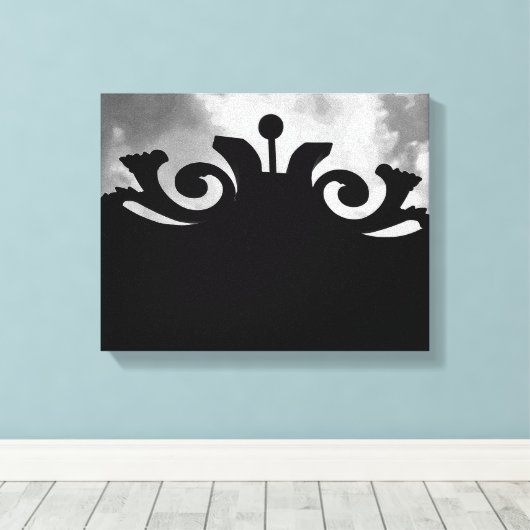 Cloudy Black Gate Canvas Afdruk (Insitu (Houten vloer))