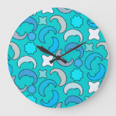 Cloudy Blue Moon Grote Klok (Voorkant)