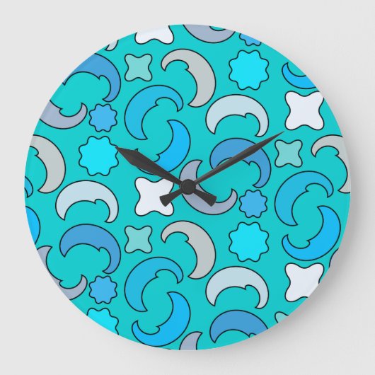 Cloudy Blue Moon Grote Klok (Voorkant)