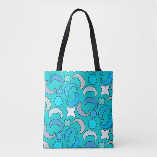 Cloudy Blue Moon Tote Bag (Voorkant)