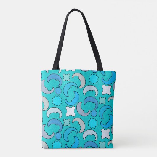 Cloudy Blue Moon Tote Bag (Achterkant)