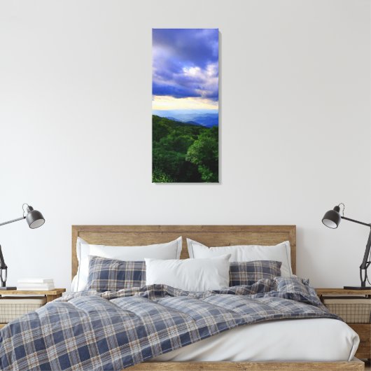 Cloudy Blue Ridge Mountains Canvas Afdruk (Insitu (Slaapkamer))