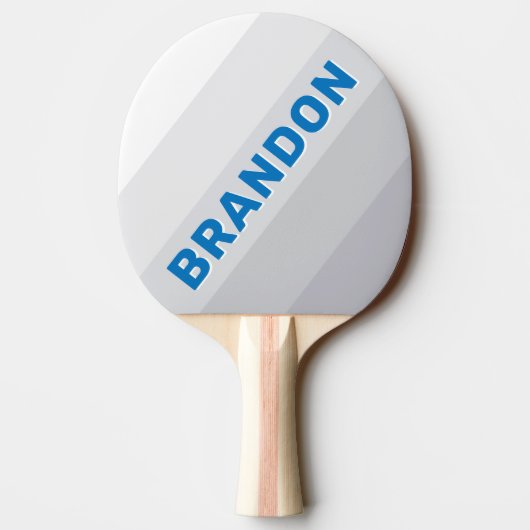 Cloudy Blue Sky Bold Stripes with Name Tafeltennisbatje (Achterkant)