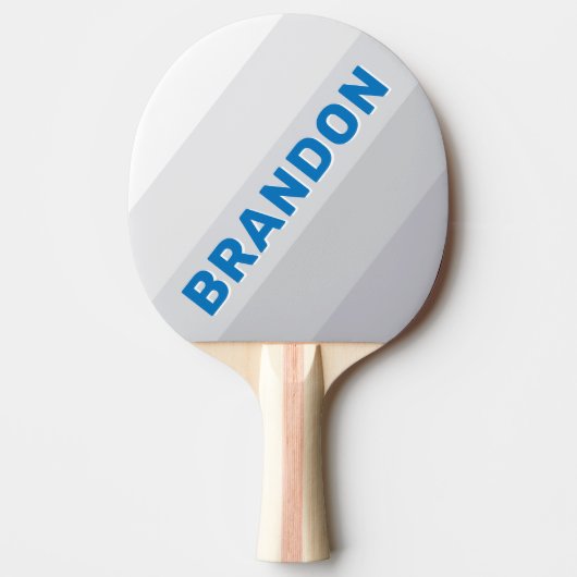 Cloudy Blue Sky Bold Stripes with Name Tafeltennisbatje (Voorkant)