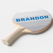 Cloudy Blue Sky Bold Stripes with Name Tafeltennisbatje (Voorkant Gekanteld)