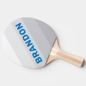 Cloudy Blue Sky Bold Stripes with Name Tafeltennisbatje (Zijkant)