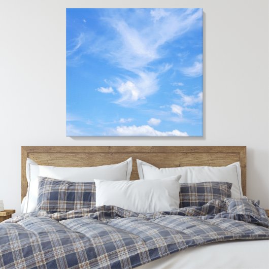 Cloudy Blue Sky Canvas Afdruk (Insitu (Slaapkamer))