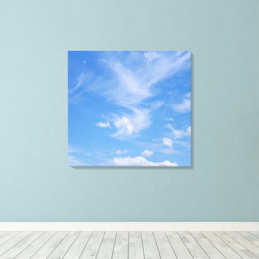 Cloudy Blue Sky Canvas Afdruk (Insitu (Houten vloer))