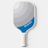 Cloudy Blue Sky Circle Stripe with Name Pickleball Paddle (Achterkant)