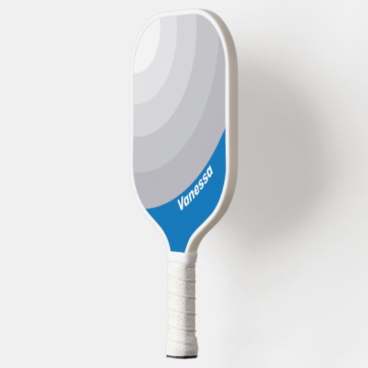 Cloudy Blue Sky Circle Stripe with Name Pickleball Paddle (Links)