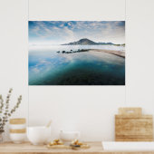 Cloudy Blue Sky dat in het meer tot uitdrukking ko Poster (Keuken)