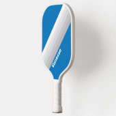 Cloudy Blue Sky Stripes with Name Pickleball Paddle (Links)