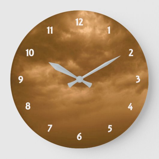 Cloudy Brown Sky Grote Klok (Voorkant)