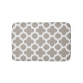Cloudy Coffee Brown White Ikat Quatrefoil Pattern Badmat (Voorkant)