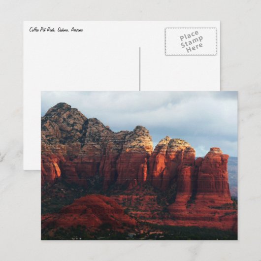 Cloudy Coffee Pot Rock in Sedona Arizona Briefkaart (Voorkant / Achterkant)