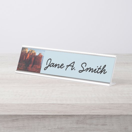 Cloudy Coffee Pot Rock in Sedona Arizona Bureau Naambordje (Voorkant)