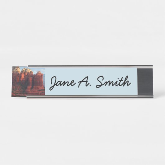 Cloudy Coffee Pot Rock in Sedona Arizona Bureau Naambordje (Voorkant)