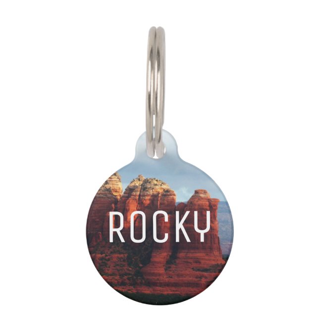 Cloudy Coffee Pot Rock in Sedona Arizona Huisdierpenning (Voorkant)