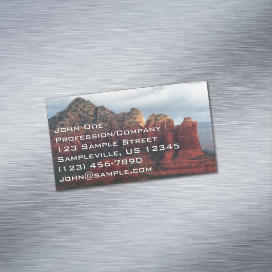 Cloudy Coffee Pot Rock in Sedona Arizona Magnetisch Visitekaartje (Voorbeeld)