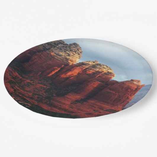 Cloudy Coffee Pot Rock in Sedona Arizona Papieren Bordje (Gekanteld)