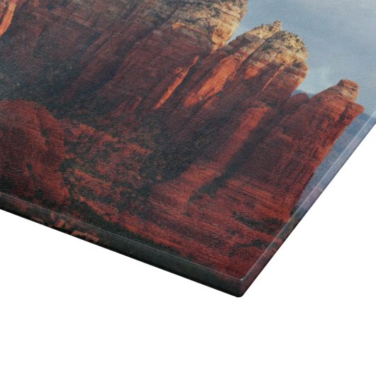 Cloudy Coffee Pot Rock in Sedona Arizona Snijplank (Hoek)