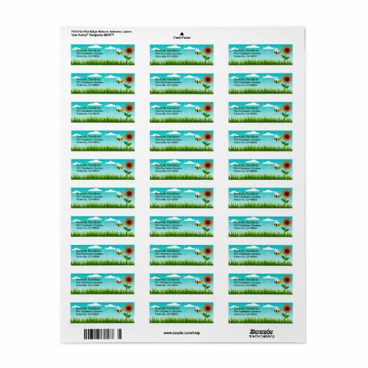 Cloudy Day Return-adreslabel Etiket (Full Sheet)