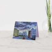 Cloudy Dusk Townscape Art Note Card Bedankkaart (Voorkant)