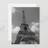 Cloudy Eiffel in Black and White, 2015 Briefkaart (Voorkant / Achterkant)