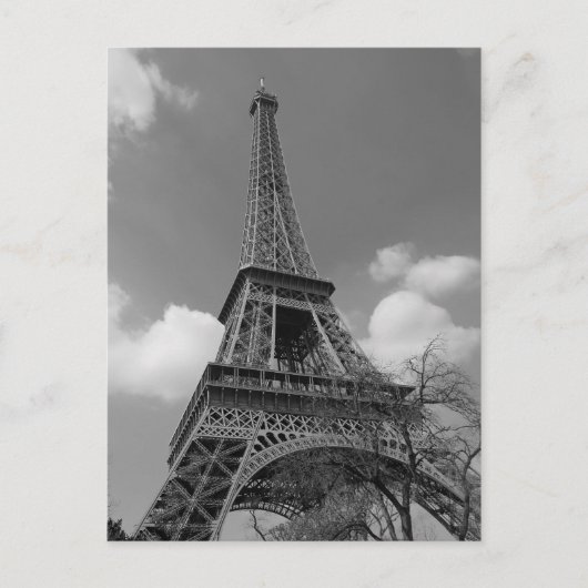 Cloudy Eiffel in Black and White, 2015 Briefkaart (Voorkant)